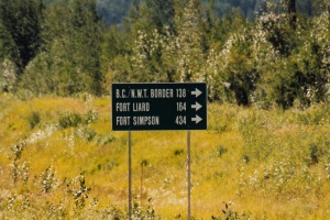Liard trail distance sign